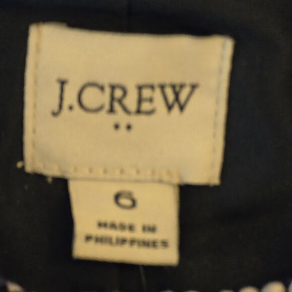 J CREW STRIPED TWEED LADY JACKET SIZE 6 BLUE WHITE BUTTON CLOSURE NWT - Picture 3 of 10
